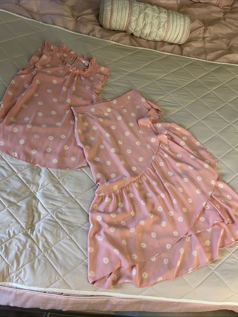 LC Lauren Conrad Pink Daisy Ruffle Dress & Top Set